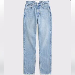 Abercrombie and fitch ultra high rise 90’s straight curve love light jean